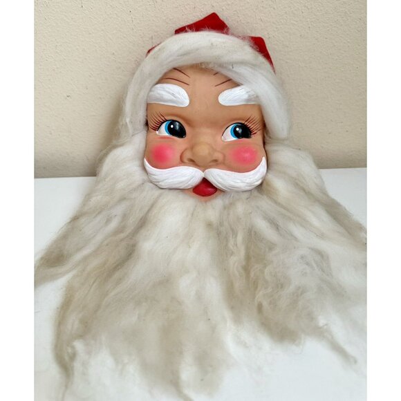 Blushing SANTA CLAUS Wall Light CHRISTMAS Decor Ornament JAPAN 13” Vintage - Picture 9 of 11